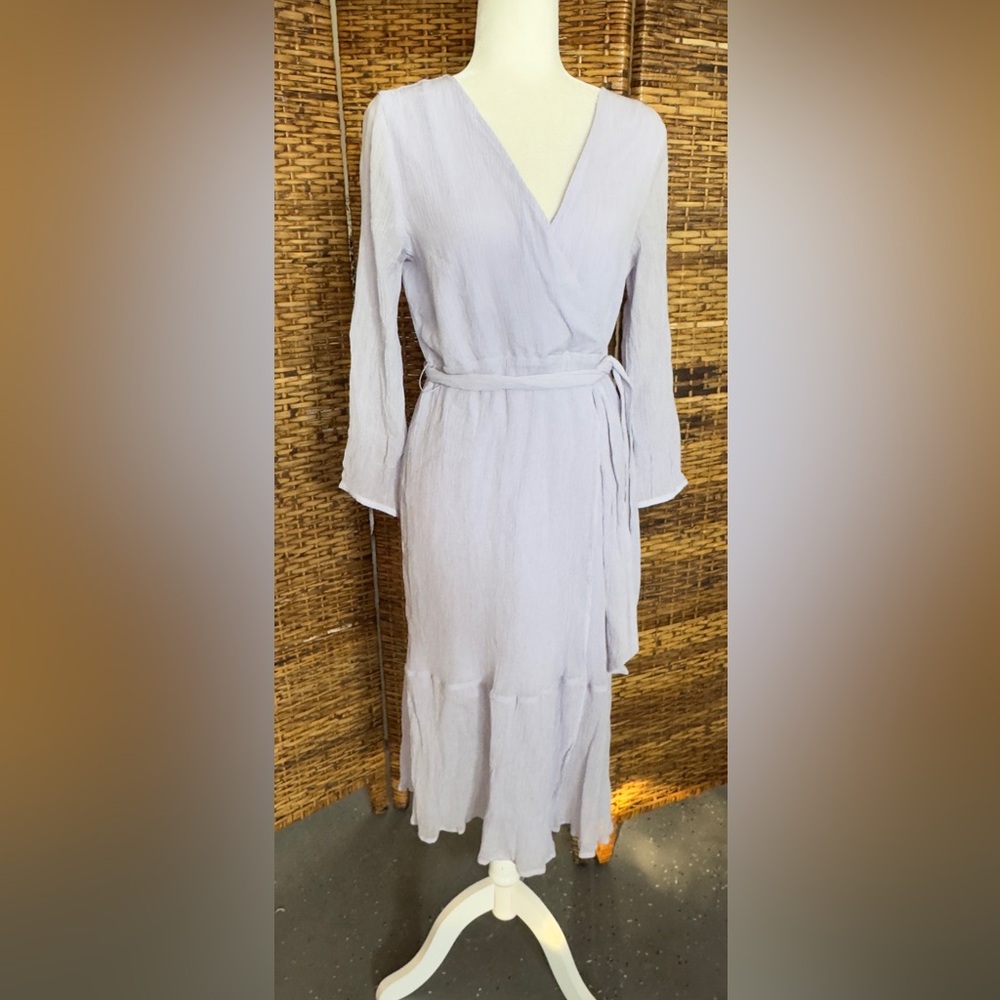 NWT J Crew Point Sur Crinkled‎ Faux Wrap Midi Dress  (8P) $198